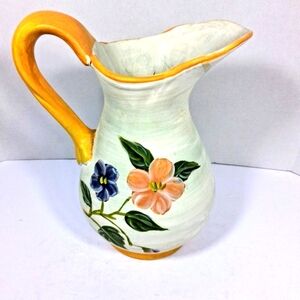 Hand Painted Large Decorative Floral Ceramic Pitcher/Vase/Accent/Adornment